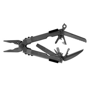 Multi-Plier 600 - Black. Carbide Cutters. Needlenose. Leather Sheath